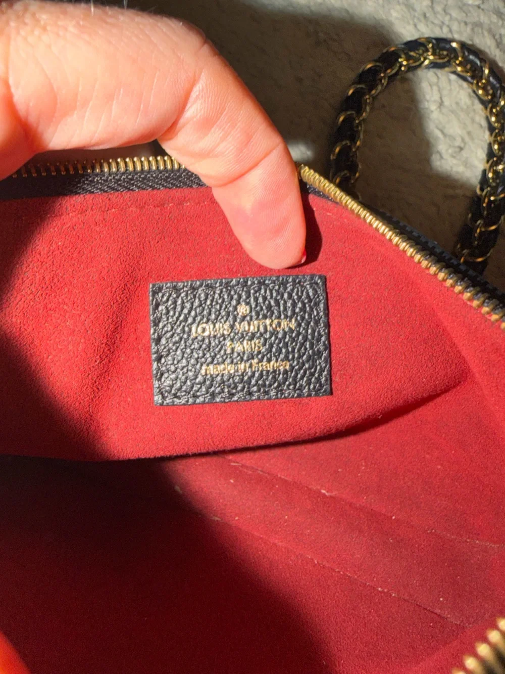 Louis Vuitton Black and Pink Monogram Chain Crossbody Pochette